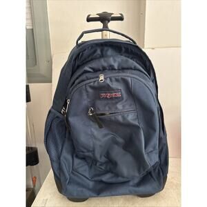 JanSport Driver 8 Large Rolling Backpack Style TN89 Navy Color Great Condition